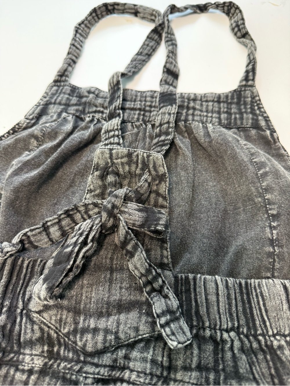 Natural Life Dakota Tie Cotton Gauze Wide Leg Boho Overall washed Black Size L - Picture 7 of 14